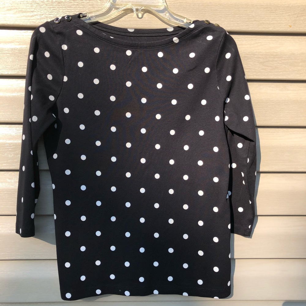 Lands’ End Polka Dot 3/4 sleeve top
